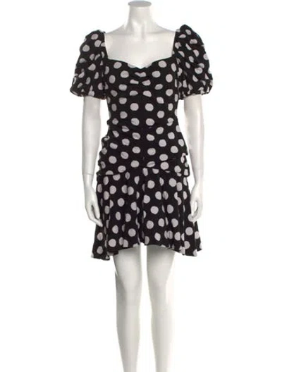 Pre-owned Autumn Adeigbo Polka Dot Print Mini Dress In Black