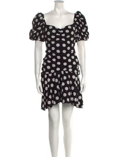 Pre-owned Autumn Adeigbo Polka Dot Print Mini Dress In Black