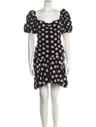 Pre-owned Autumn Adeigbo Polka Dot Print Mini Dress In Black