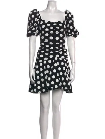 Pre-owned Autumn Adeigbo Polka Dot Print Mini Dress In Black