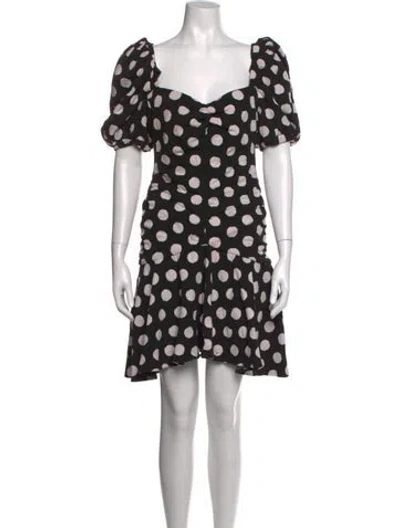 Pre-owned Autumn Adeigbo Polka Dot Print Mini Dress In Black