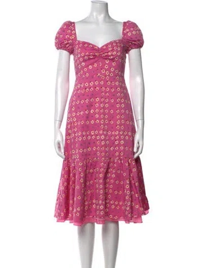 Pre-owned Autumn Adeigbo Polka Dot Print Mini Dress In Pink