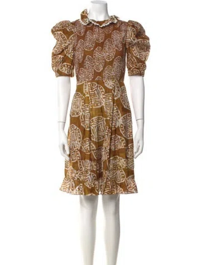 Pre-owned Autumn Adeigbo Printed Knee-length Dress In Multi