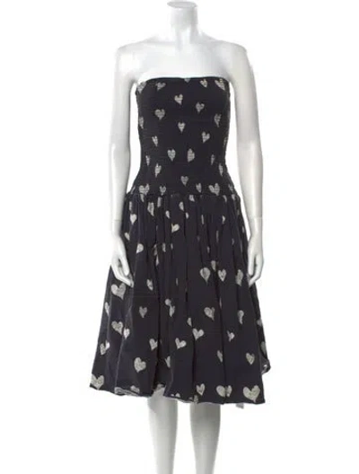 Pre-owned Autumn Adeigbo Printed Mini Dress In Blue