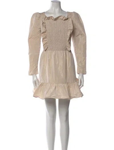 Pre-owned Autumn Adeigbo Square Neckline Mini Dress In Neutral