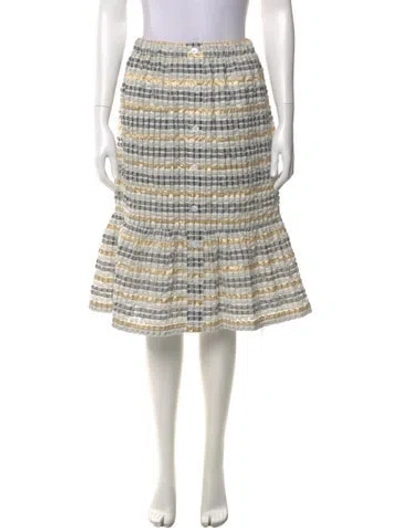 Pre-owned Autumn Adeigbo Striped Knee-length Skirt In Gray
