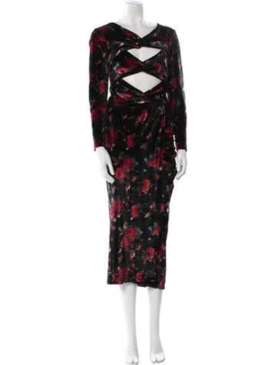 Pre-owned Autumn Adeigbo Velvet Printed Skirt Set In Multi