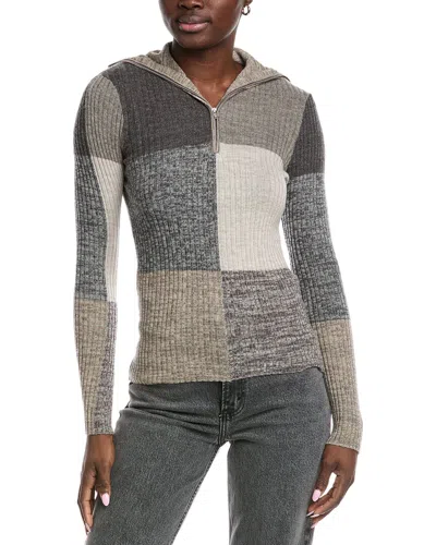 Autumn Cashmere 1/2-zip Rib Sweater In Multi