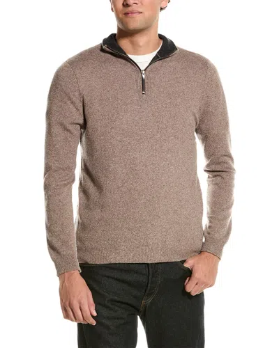 Autumn Cashmere 1/4-zip Cashmere Mock Sweater In Brown