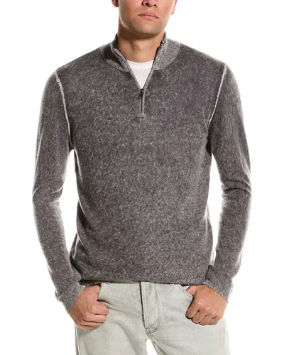 Autumn Cashmere 1/4-zip Cashmere Mock Sweater In Grey