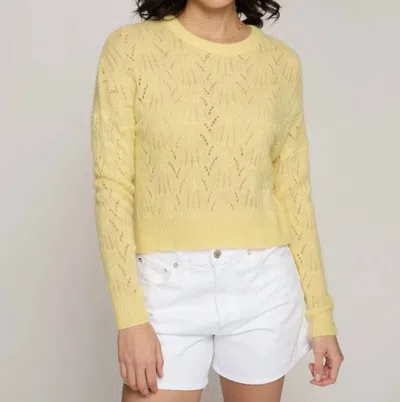 Autumn Cashmere Allover Pointelle Crew Sweater In Daffodil In Multi