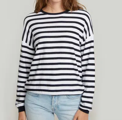 Autumn Cashmere Baby Sequin Striped Crew Tee In Midnight/confetti In Multi