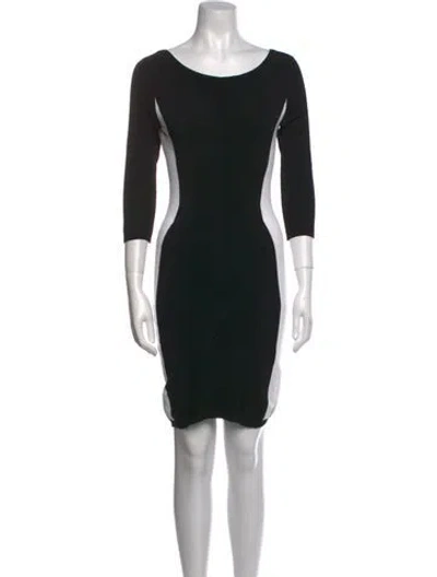 Pre-owned Autumn Cashmere Bateau Neckline Mini Dress In Black