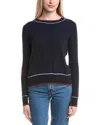 Autumn Cashmere Blanket Stitch Cashmere Sweater In Black