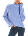 Autumn Cashmere Boucle Funnel Neck Wool & Cashmere-blend Sweater In Blue