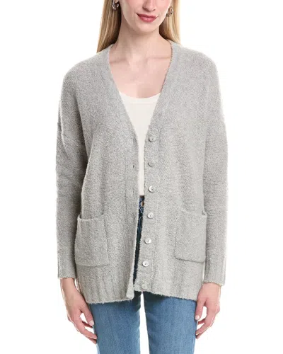 Autumn Cashmere Boucle Oversize Boyfriend Cashmere Cardigan In Gray