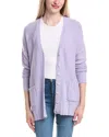 Autumn Cashmere Boucle Oversize Boyfriend Cashmere Cardigan In Purple
