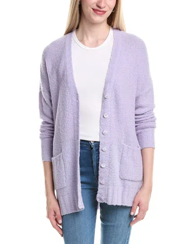 Autumn Cashmere Boucle Oversize Boyfriend Cashmere Cardigan In Purple
