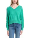 Autumn Cashmere Boxy Crew Back Yoke Cashmere Sweater In Green