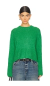 Autumn Cashmere Boxy Crew With Slits In Green