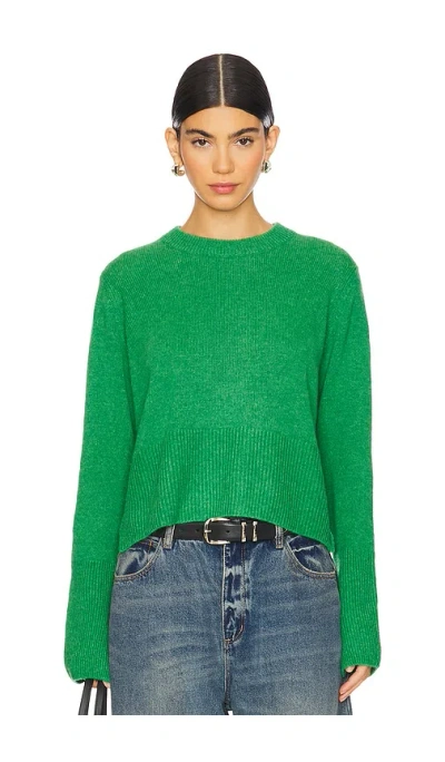 Autumn Cashmere Boxy Crew With Slits In Green