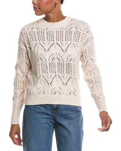 Autumn Cashmere Boxy Pointelle Crewneck Sweater In Neutral