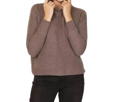 Autumn Cashmere Boxy Shaker Fringe Hoodie With Snaps In Mulch In Multi