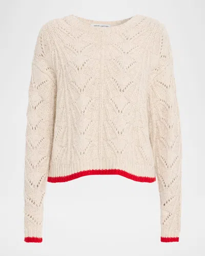 Autumn Cashmere Boxy Shell-stitch Cashmere Sweater In Pink