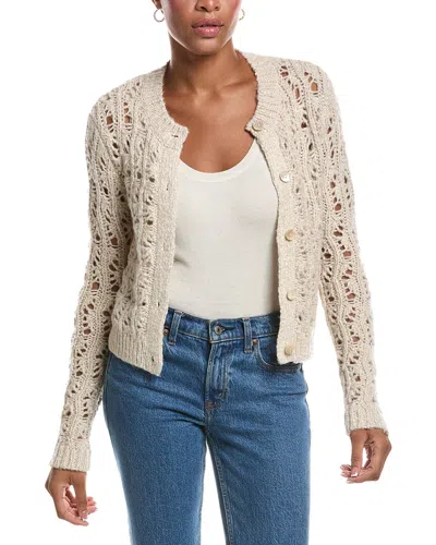 Autumn Cashmere Boxy Stitchery Cardigan In Neutral