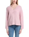 Autumn Cashmere Boxy V Wool & Cashmere-blend Sweater In Pink