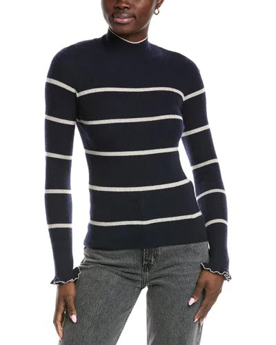 Autumn Cashmere Breton Striped Cashmere Sweater In Blue