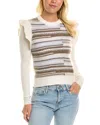 Autumn Cashmere Broken Stitch Cashmere Sweater In White