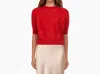 Autumn Cashmere Brushed Elbow Sleeve Boxy Crew In Red