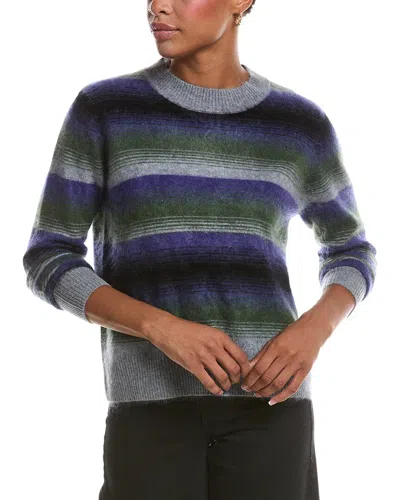 Autumn Cashmere Brushed Ombre Stripe Crewneck Cashmere Sweater In Multi