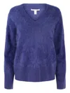 Autumn Cashmere Brushed V-neck Sweater In Blue