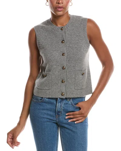 Autumn Cashmere Button Front Cashmere Vest In Gray