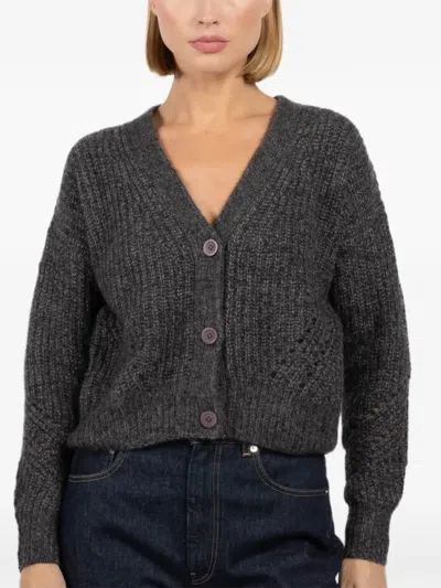 Autumn Cashmere Buttoned Cardigan In Gray