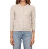 Autumn Cashmere Cardi With Embroidered Floral In Sleet Combo In Multi