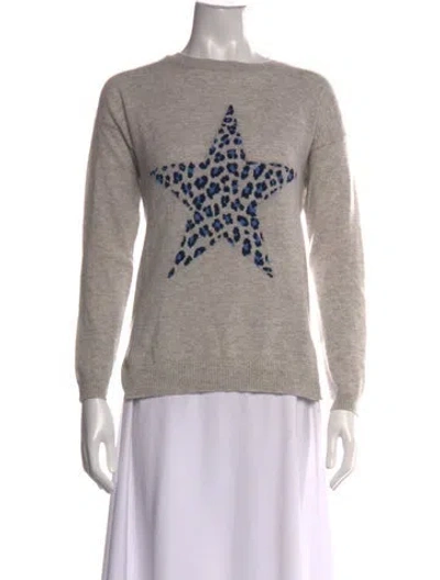 Pre-owned Autumn Cashmere Cashmere Animal Print Sweater In Grey
