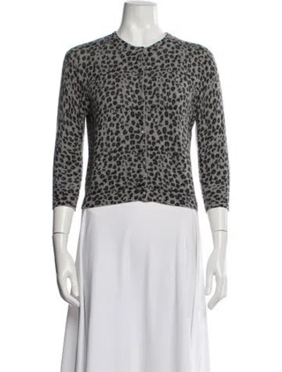 Pre-owned Autumn Cashmere Cashmere Animal Print Sweater In Multi