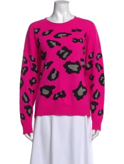 Pre-owned Autumn Cashmere Cashmere Animal Print Sweater In Pink