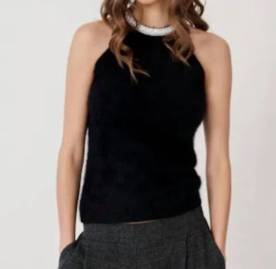 Autumn Cashmere Cashmere Banded Necklace Halter Top In Night In Multi