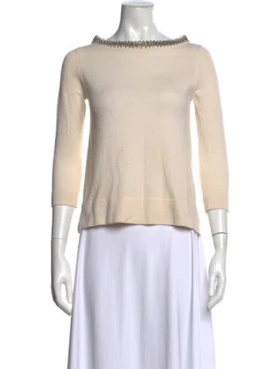 Pre-owned Autumn Cashmere Cashmere Bateau Neckline Sweater In Neutral