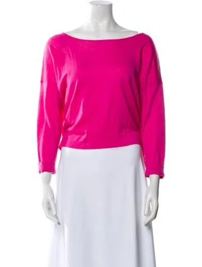 Pre-owned Autumn Cashmere Cashmere Bateau Neckline Sweater In Pink