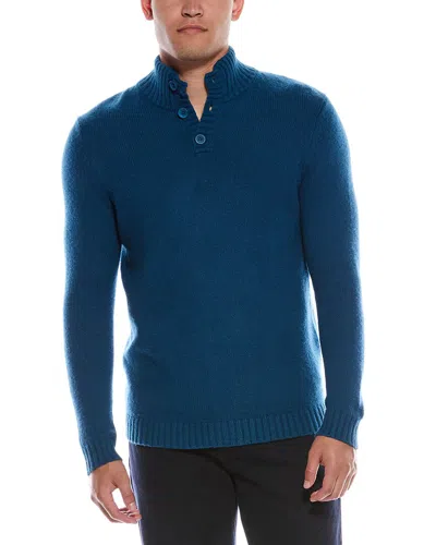Autumn Cashmere Cashmere-blend Button Pullover In Blue