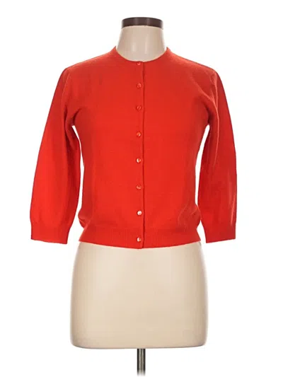 Pre-owned Autumn Cashmere Cashmere Cardigan Sweater In Red