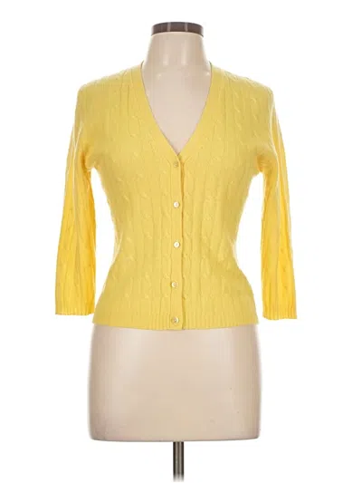 Pre-owned Autumn Cashmere Cashmere Cardigan Sweater In Yellow