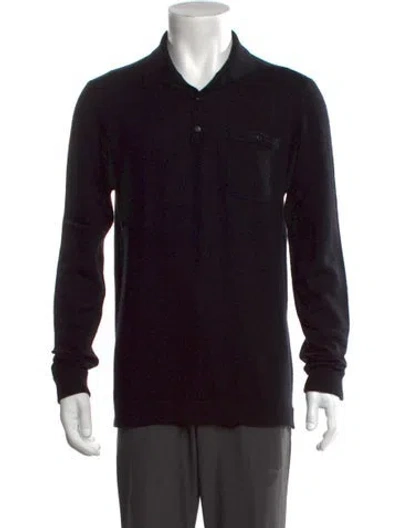 Pre-owned Autumn Cashmere Cashmere Collar Polo Sweater In Black