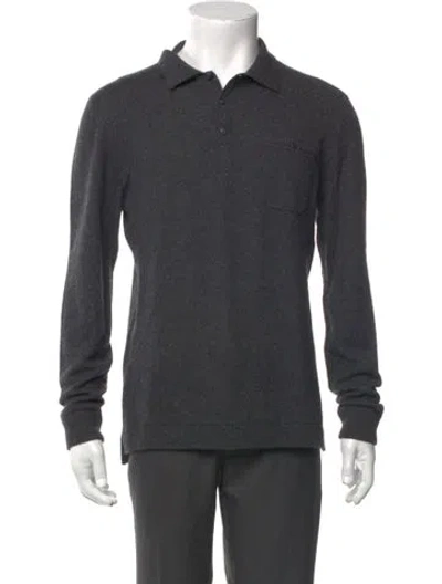 Pre-owned Autumn Cashmere Cashmere Collar Polo Sweater In Gray