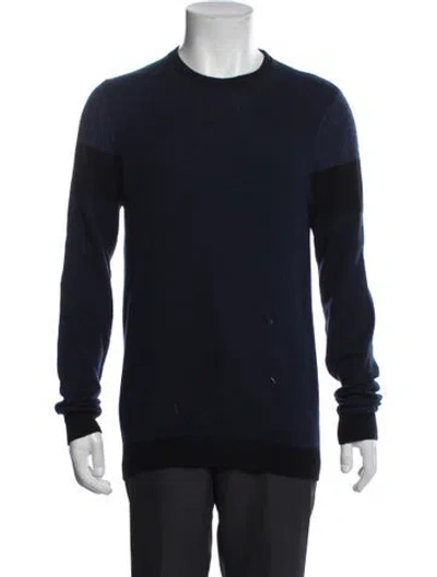 Pre-owned Autumn Cashmere Cashmere Colorblock Pattern Pullover In Blue